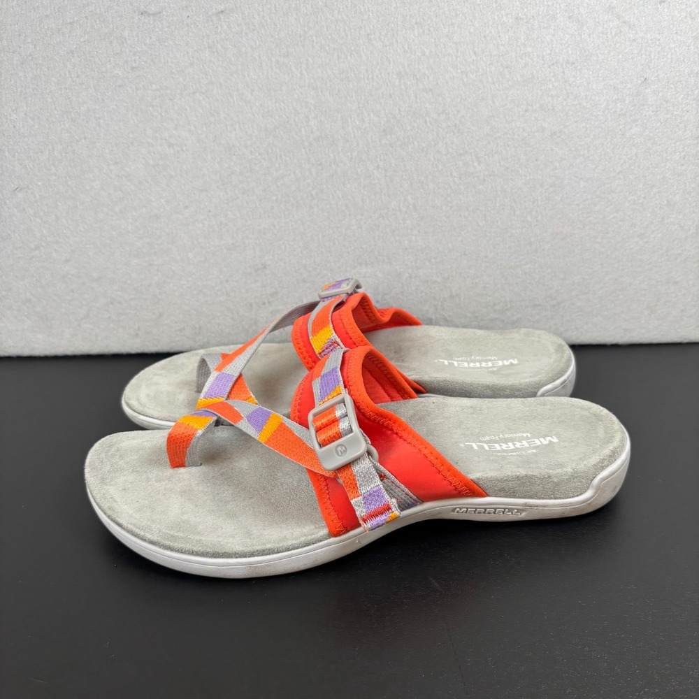 Merrell Paloma Womens Sandals Sz 8 Orange Purple Strappy Slides J004202 Cushion
